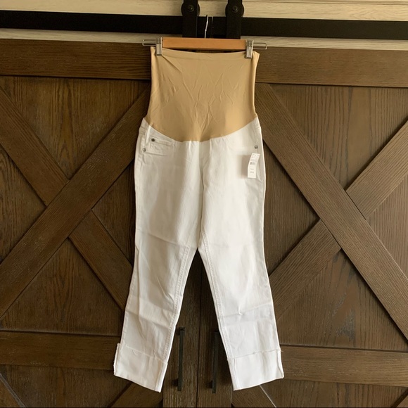 🎉HP🎉 Indigo Blue | White Cuffed Maternity Jeans - Picture 5 of 6